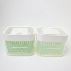 OXO Good Grips Greensaver 1.6 Qt Produce Keeper Storage Containers Set 2pc Green